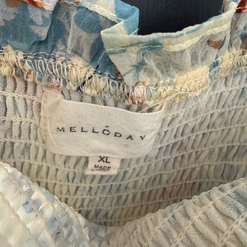 MELLODAY | Smocked Tie Strap Midi Dress - Picture 6 of 7